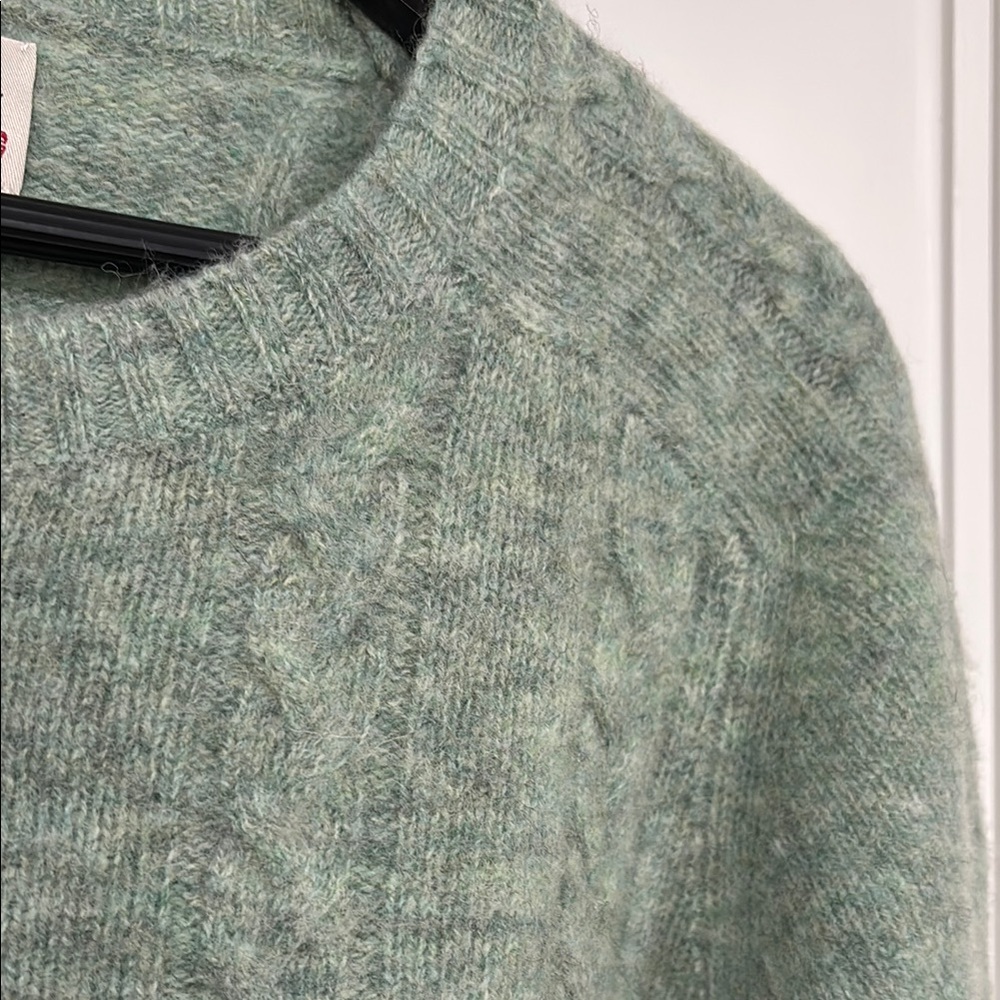 J. Crew wool Green Crewneck Sweater Textured Knit - Picture 4 of 8